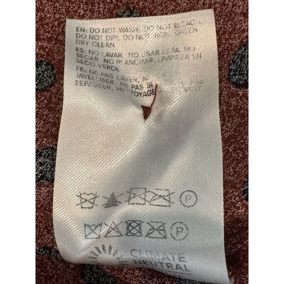 Reformation Galene Mini Dress Women’s Sz 6 Fig Jam Dot Scalloped Collar Tie Back - Picture 11 of 15